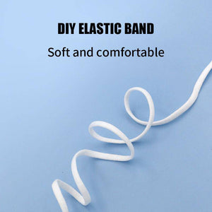 1/6 Inch(4mm)Flat Braided Elastic Cord/White Elastic Band (50 yards) - Libiyi