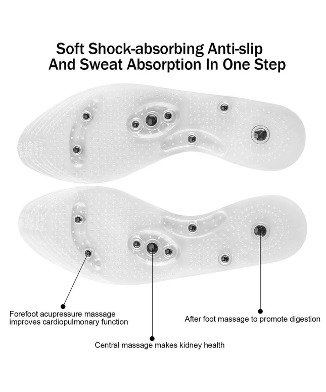 Insoles for Women & Men Cuttable Acupressure Magnetic Massage - Libiyi