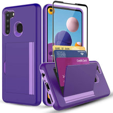 Laden Sie das Bild in den Galerie-Viewer, Armor Protective Card Holder Case for Samsung A21(US) With 1 PACK Screen Protector - Libiyi