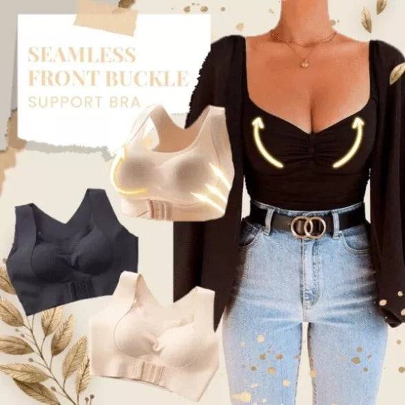 Seamless Front Buckle Support Bra - Libiyi