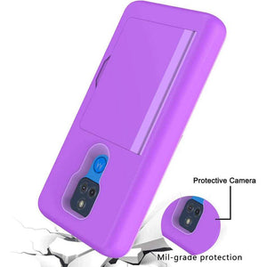 Armor Protective Card Holder Case for Moto G Play 2021 With Screen Protector - Libiyi