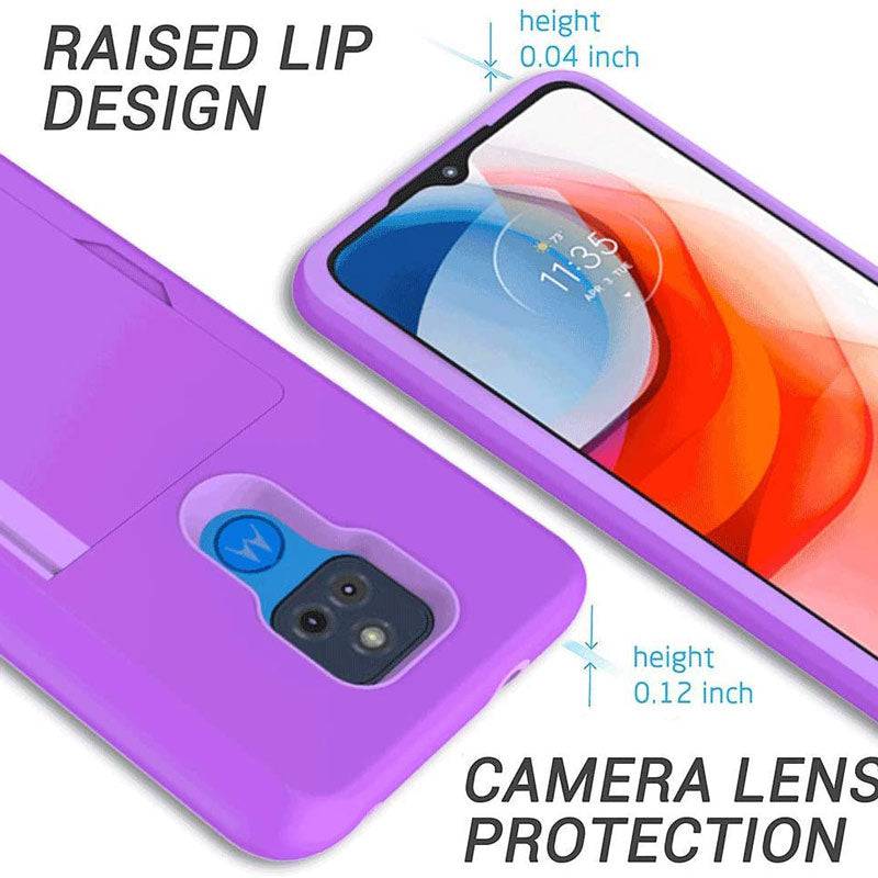 Armor Protective Card Holder Case for Moto G Play 2021 With Screen Protector - Libiyi