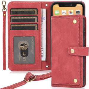 Leather Crossbody Shockproof Wallet Phone Case for iPhone 13 Series - Libiyi