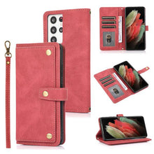 Load image into Gallery viewer, Leather Crossbody Shockproof Wallet Phone Case for Samsung S21 Ultra - Libiyi