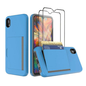 Armor Protective Card Holder Case for Samsung A10e With 2-PACK Screen Protectors - Libiyi