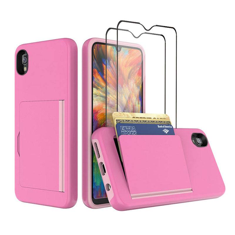 Armor Protective Card Holder Case for Samsung A10e With 2-PACK Screen Protectors - Libiyi