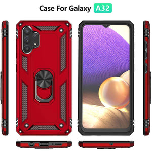Samsung A32(5G) Luxury Armor Ring Bracket Phone Case With 2-Pack Screen Protectors - Libiyi