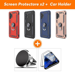 Samsung A32(5G) Luxury Armor Ring Bracket Phone Case With 2-Pack Screen Protectors - Libiyi