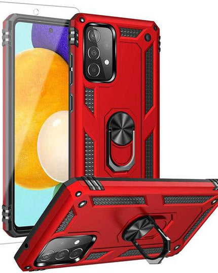 Samsung A72(4G) Luxury Armor Ring Bracket Phone Case With 1-Pack Screen Protector - Libiyi