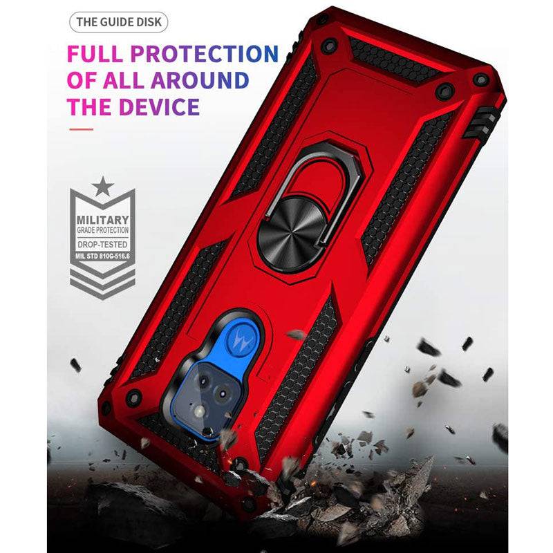 Luxury Armor Ring Bracket Phone case For Moto G Play 2021 With Screen Protector - Libiyi