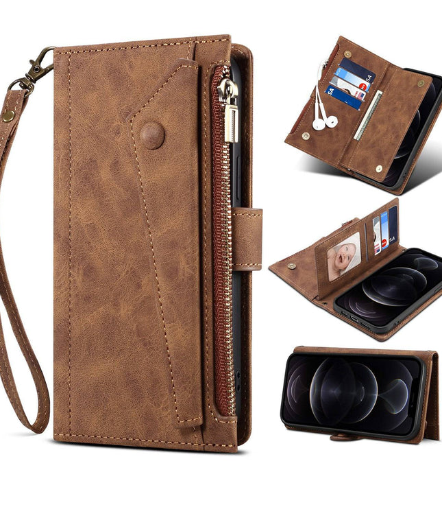 Luxury Leather Zipper Wallet Case For iPhone - Libiyi