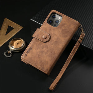 Luxury Leather Zipper Wallet Case For iPhone - Libiyi