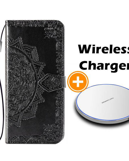 2022 Luxury Embossed Mandala Leather Wallet Flip Case for Samsung A21 - Libiyi