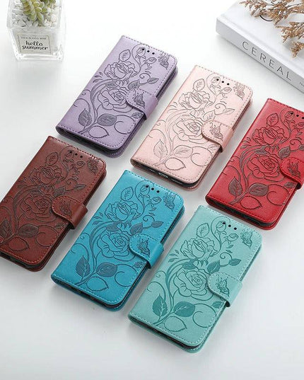 3D Embossed Rose Wallet Case For Google Pixel 6 Pro - Libiyi