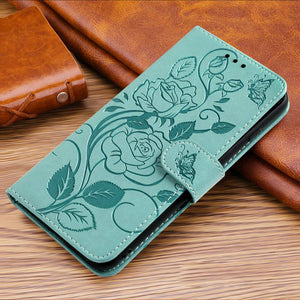 3D Embossed Rose Wallet Case For Samsung A12 - Libiyi