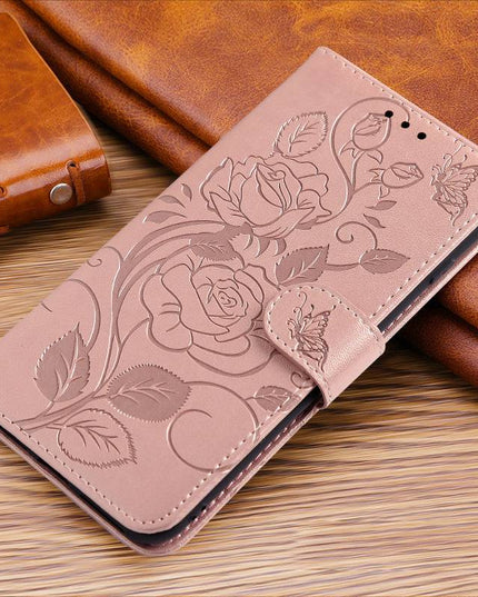 3D Embossed Rose Wallet Case For Samsung A12 - Libiyi