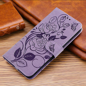 3D Embossed Rose Wallet Case For Samsung A12 - Libiyi