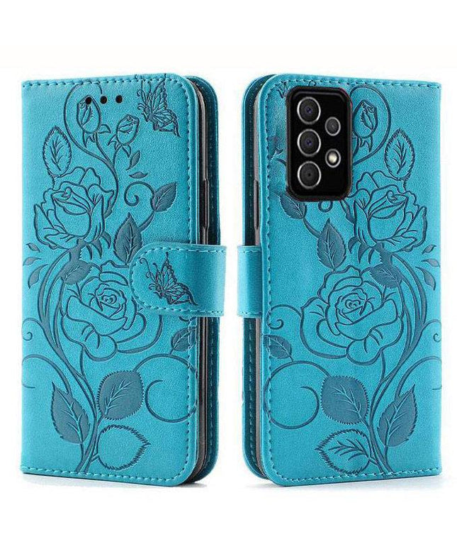 3D Embossed Rose Wallet Case For Samsung A32(5G) - Libiyi