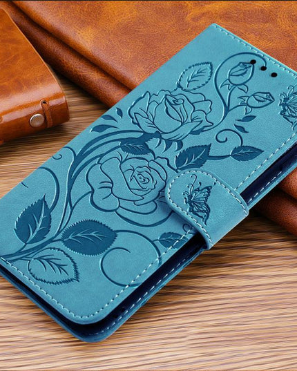 3D Embossed Rose Wallet Case For Samsung A42(5G) - Libiyi