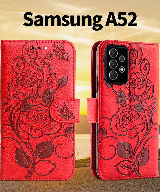 3D Embossed Rose Wallet Case For Samsung A52(4G/5G) - Libiyi