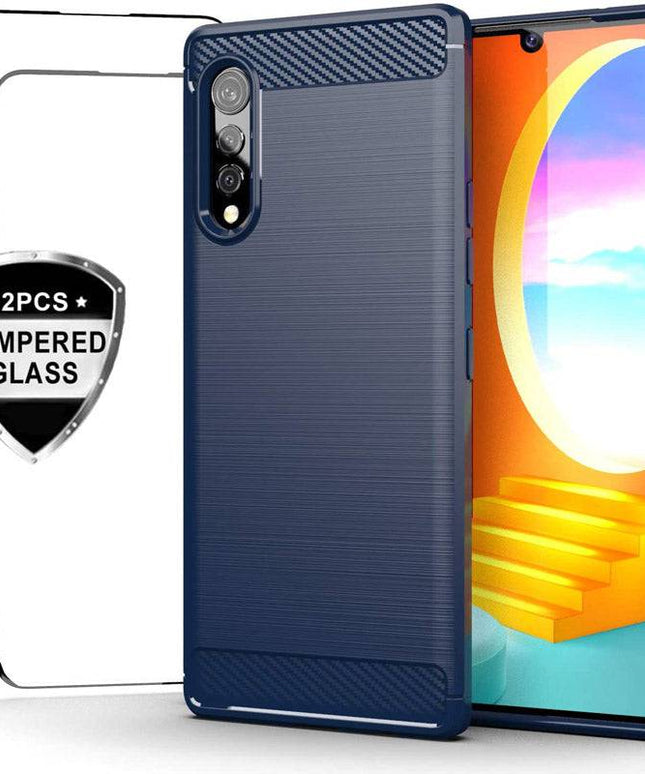 Luxury Carbon Fiber Case For LG Velvet With 2-Pack Screen Protectors - Libiyi