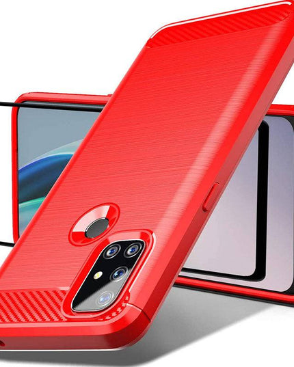 Luxury Carbon Fiber Case For OnePlus Nord N100 With Screen Protector - Libiyi