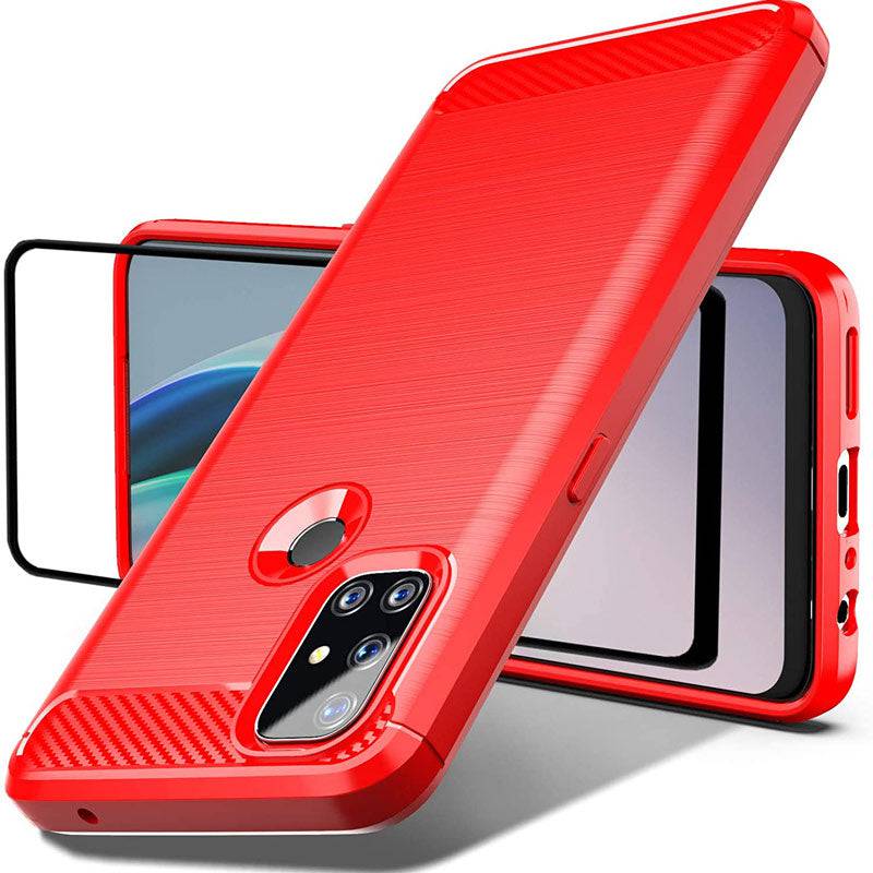 Luxury Carbon Fiber Case For OnePlus Nord N100 With Screen Protector - Libiyi