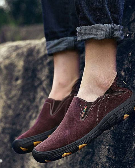 Men's Loafers & Slip-Ons Casual Daily Pigskin Breathable Non-slipping Wear Proof Walking Shoes - Libiyi