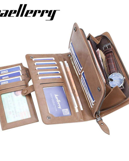 Men Long Fashion Wallets Desigh Zipper Card Holder - Libiyi