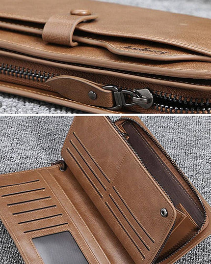 Men Long Fashion Wallets Desigh Zipper Card Holder - Libiyi