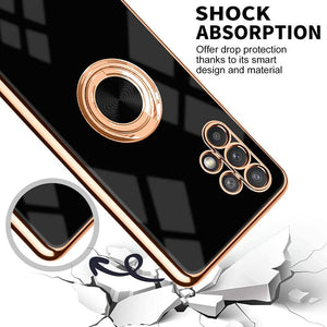 Slim Thin Finger Ring Stand Electroplated Silicone Case For Samsung A32(5G) - Libiyi