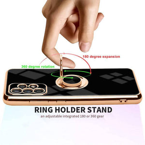 Slim Thin Finger Ring Stand Electroplated Silicone Case For Samsung A52(4G/5G) - Libiyi