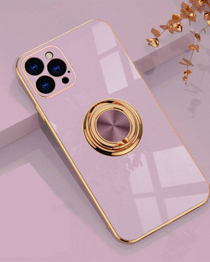Shiny Plating Built-in Finger Ring Case For iPhone 12 Series - Libiyi