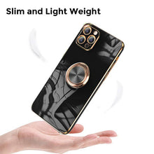 Load image into Gallery viewer, Shiny Plating Built-in Finger Ring Case For iPhone - Libiyi