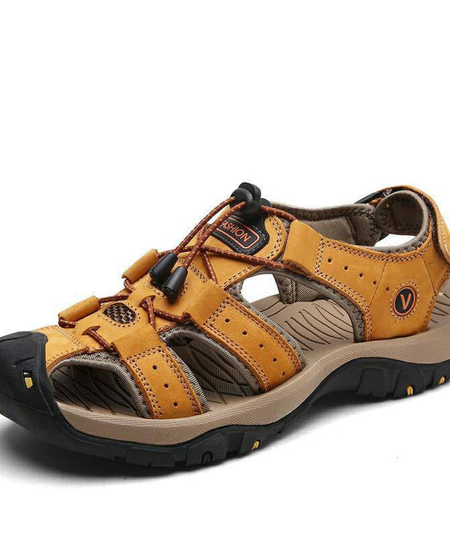 Libiyi Men's Outdoor Leather Toe Cap Sandals - Libiyi