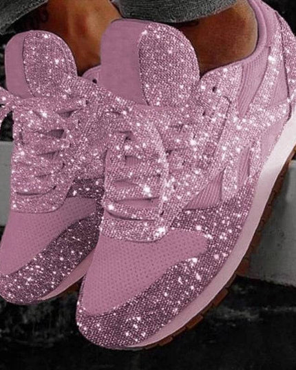 Libiyi Women Sparkle Lace-up Sneakers - Libiyi