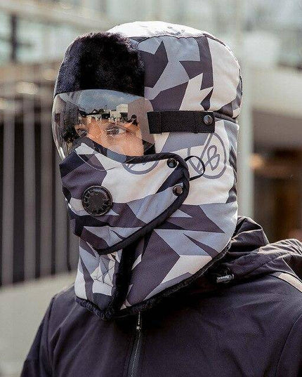 Unisex Winter Warm Hat with Windproof Facemask and Windproof Glasses - Libiyi