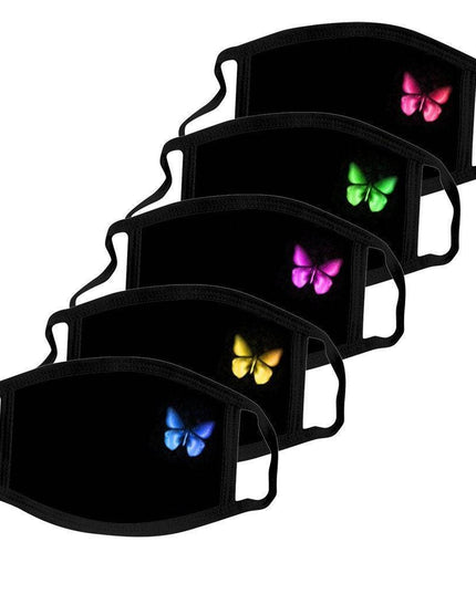 Printed Black Mask Butterfly Cloth Masks - Libiyi
