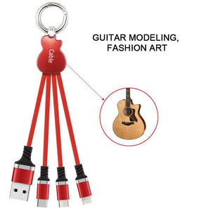 Multi 3 In 1 Guitar Design Charging Cable - Libiyi