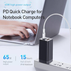 65W GaN Charger Quick Charge QC4.0 QC PD3.0 PD USB C Type C Fast Charger For Samsung Macbook iPhone - Libiyi