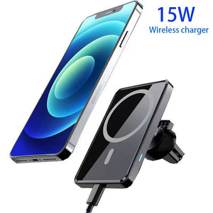 15W Fast Wireless Magnetic Strong Suction Charger Car Holder Air Vent Bracket For iPhone - Libiyi