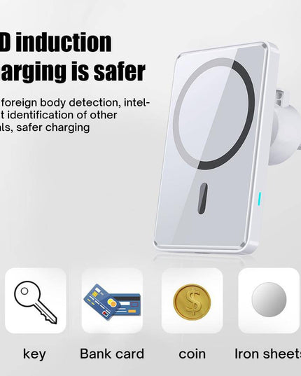 15W Fast Wireless Magnetic Strong Suction Charger Car Holder Air Vent Bracket For iPhone - Libiyi