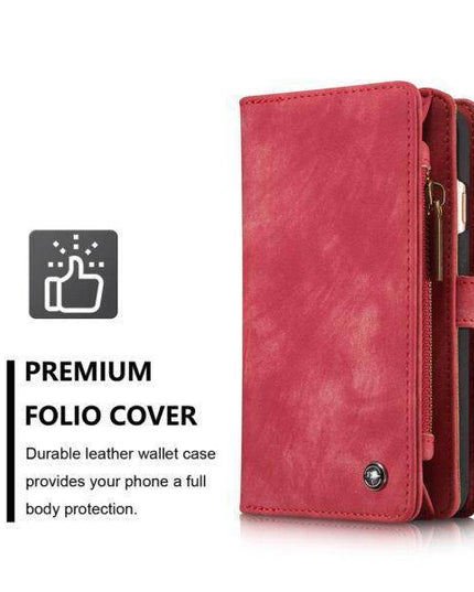 Zipper Wallet Magnetic Case Detachable 2 in 1 Cover For iPhone - Libiyi