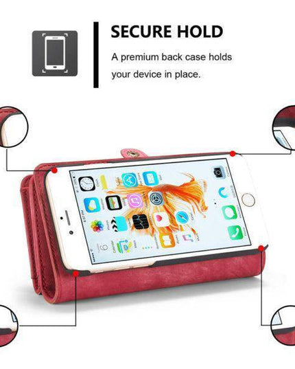 Zipper Wallet Magnetic Case Detachable 2 in 1 Cover For iPhone - Libiyi